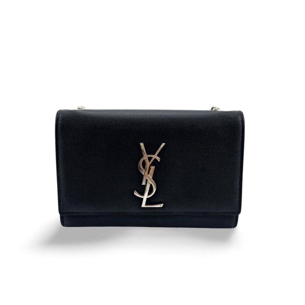 Saint Laurent Medium Kate Crossbody Bag Black Silver Hardware